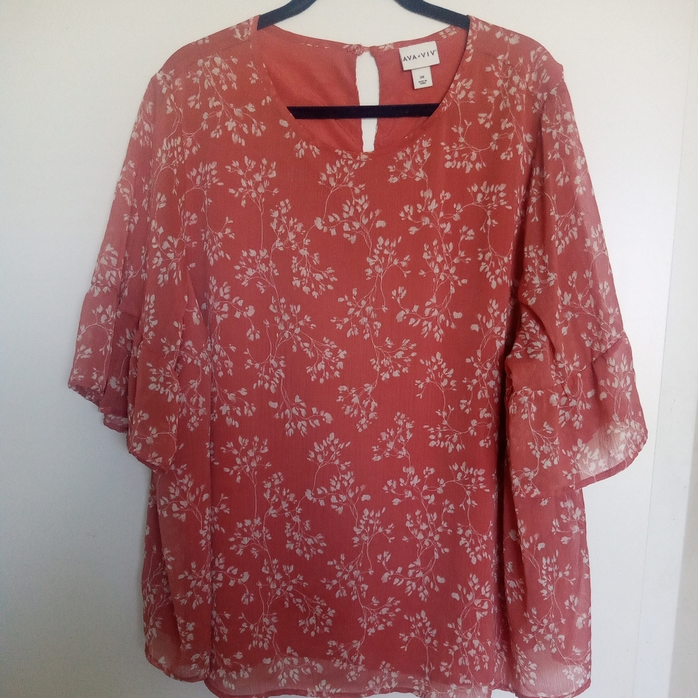 EUC Fully Lined Floral Blouse
